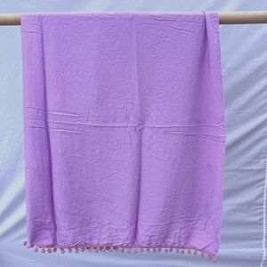 Sarong/Coverup/Canga - Lavender w/Plum Poms